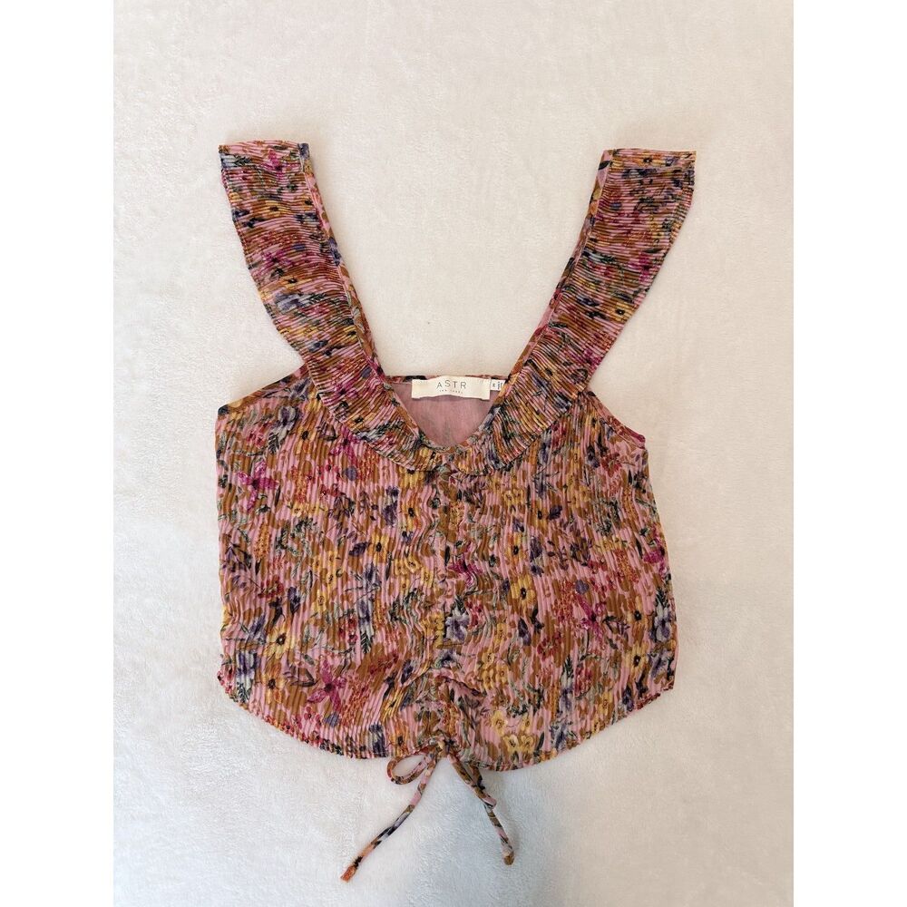 ASTR the Label Floral Pleated Tank Top